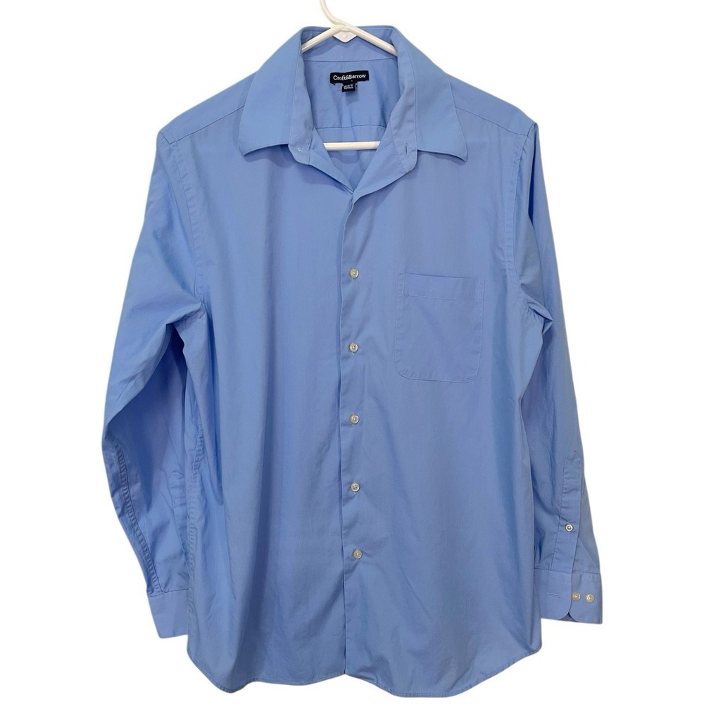 Croft & Barrow Medium Blue Button Down Long Sleeve Shirt Office Business Casual
